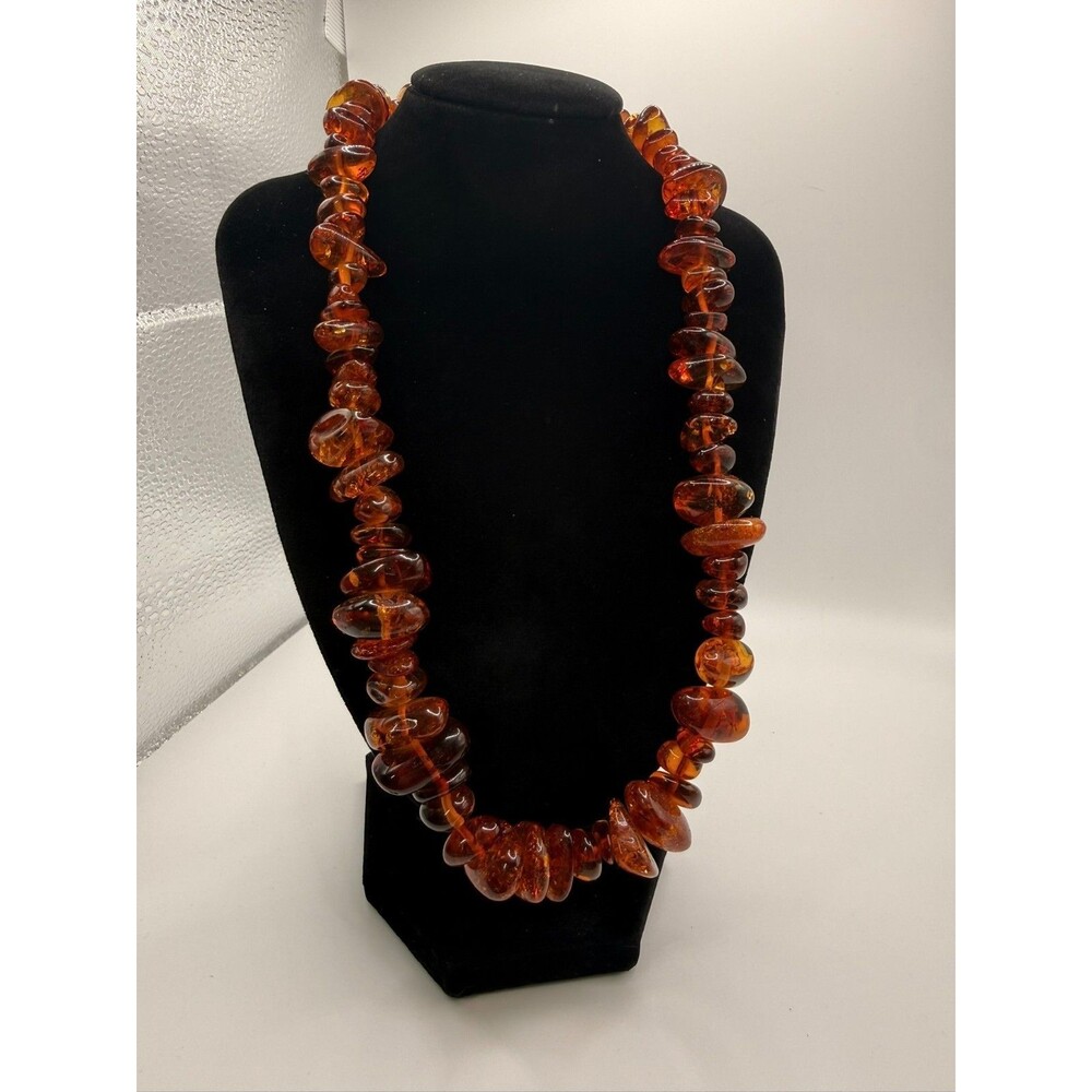 Stunning Chunky Multi-Strand Genuine Carnelian Gemstone Statement Necklace - 925